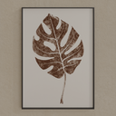 Quadro Folha Costela de Adão Caixa Crua Preta sem Vidro 70 x 50 cm