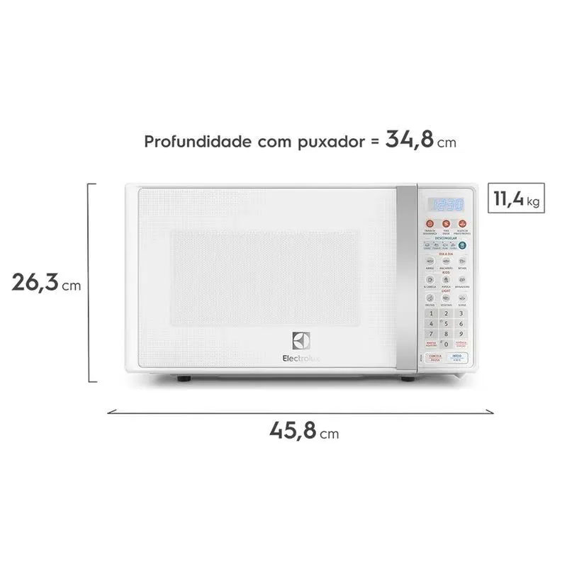 Microondas Electrolux 20L Branco com Função Tira Odor e Descongelar (MTO30)