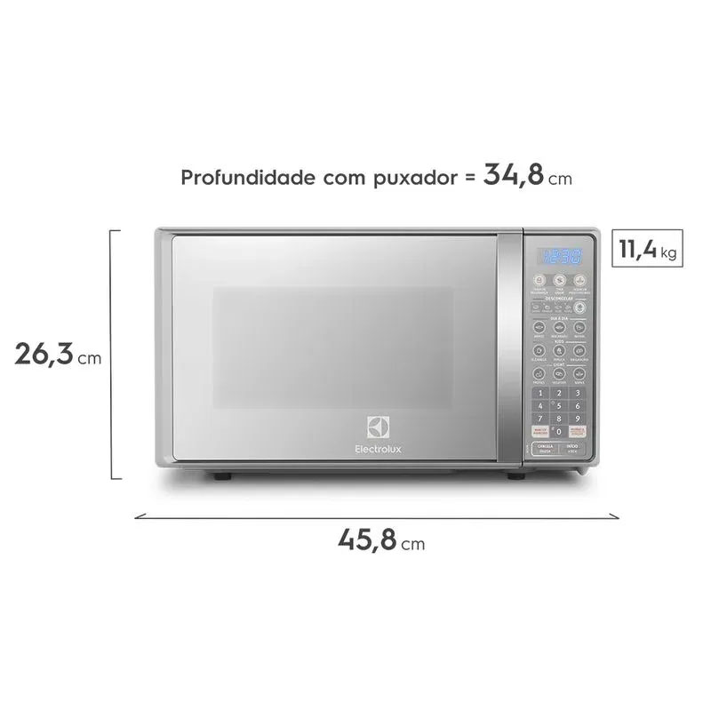 Microondas Electrolux 20L Inox Espelhado com Função Tira Odor (MT30S)