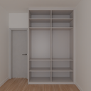 Armário Quarto Solteiro Porta de Giro Cinza Cobalto (Sudoeste / Bias Fortes - Apt 07 11)