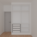 Armário Quarto Solteiro Porta de Correr Branco Tx (Sudoeste / Bias Fortes - Apt 07 11)
