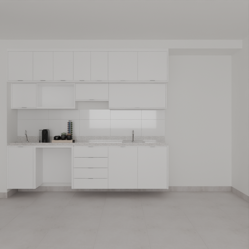 Armário Cozinha Branco Tx (Sudoeste / Bias Fortes - Apt 07 11)