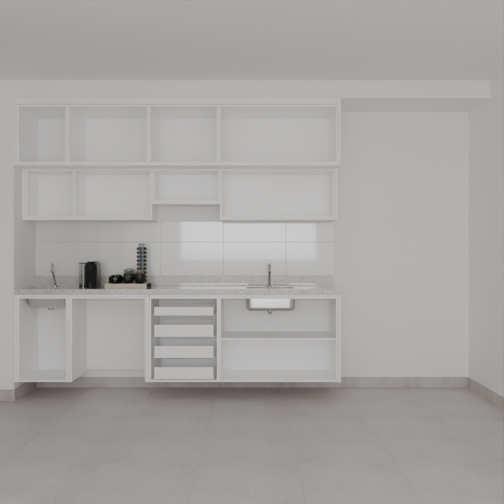 Armário Cozinha Branco Tx (Sudoeste / Bias Fortes - Apt 07 11)