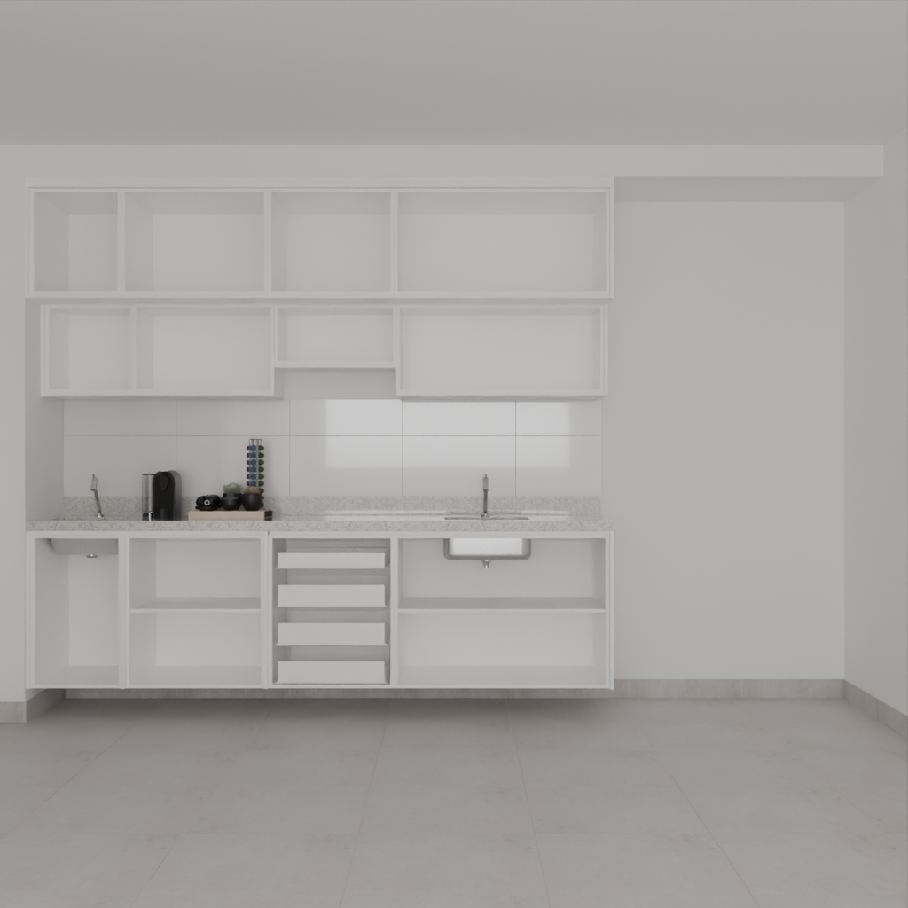 Armário Cozinha Branco Tx (Sudoeste / Bias Fortes - Apt 07 11)