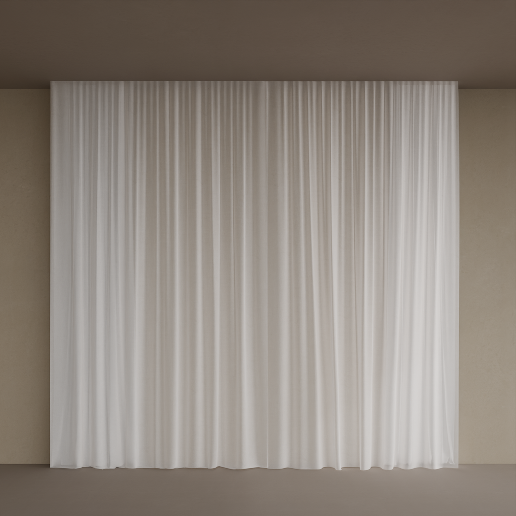 Cortina Blackout Branco e Gaze Linho Prata - Vão 2,60 Largura x 2,70 Altura (Sudoeste / Bias Fortes / Planta 03 04 - Sala)