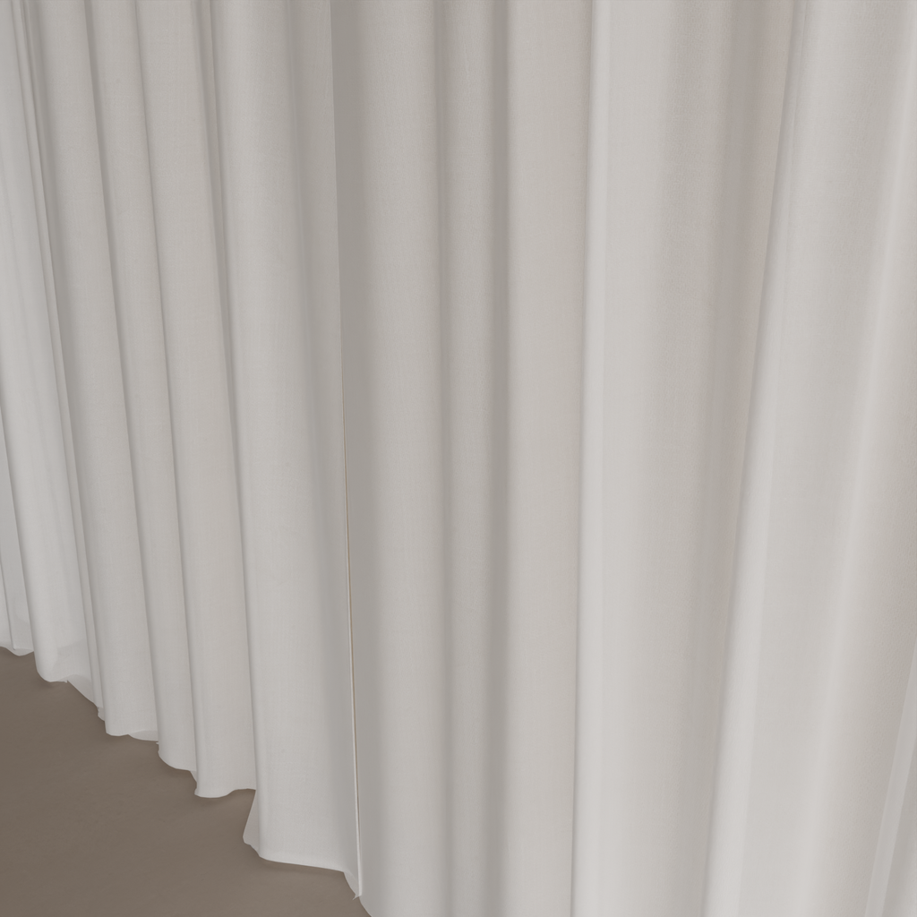 Cortina Blackout Branco e Gaze Linho Prata - Sala)