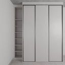 Armário Quarto 3 Portas de Correr Cinza Cobalto (Sudoeste / Bias Fortes - Apt 09)