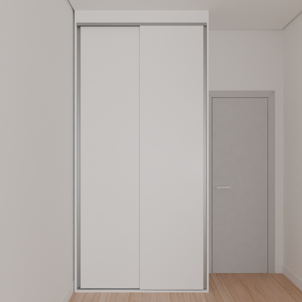 Armário Quarto Solteiro Porta de Correr Branco Tx (Sudoeste / Bias Fortes - Apt 08 10)
