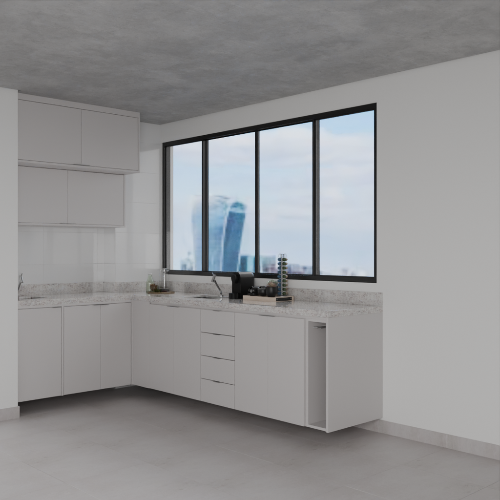 Armário Cozinha Cinza Cobalto (Sudoeste / Bias Fortes – Apt 08 10)