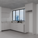 Armário Cozinha Completo Cinza Cobalto (Sudoeste / Bias Fortes – Apt 08 10)