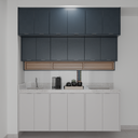 Armário Cozinha Cinza Cobalto, Azul Tx e Louro Freijó (Sudoeste / Bias Fortes – Apt 03 04)