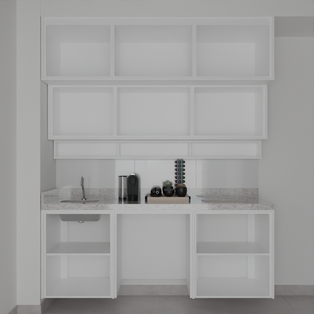Armário Cozinha Branco Tx (Sudoeste / Bias Fortes – Apt 03 04)