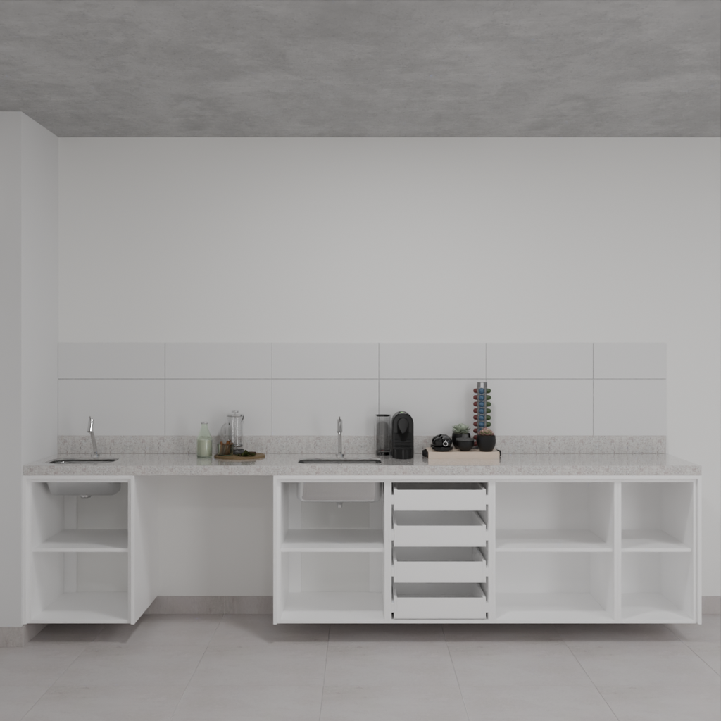 Armário Cozinha Inferior Branco Tx (Sudoeste / Bias Fortes – Apt 01 02 05 06)