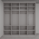 Armário Quarto Porta de Giro Cinza Cobalto (Sudoeste / Bias Fortes - Apt 01 02 05 06)