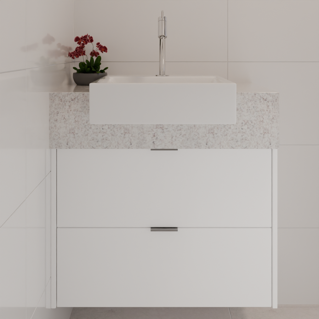 Armário de Banheiro Gaveteiro Branco Tx (Sudoeste / Bias Fortes - Apt 01 02 05 06)
