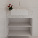 Armário de Banheiro Gaveteiro Cinza Cobalto (Sudoeste / Bias Fortes - Apt 01 02 05 06)