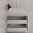 Armário de Banheiro Gaveteiro Cinza Cobalto (Sudoeste / Bias Fortes - Apt 01 02 05 06)