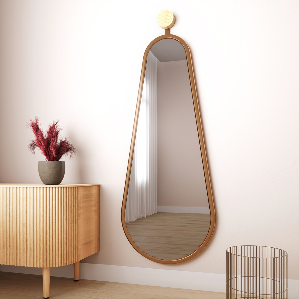 Espelho de Corpo Pêndulo Oval MDF Tauari 142x55 cm