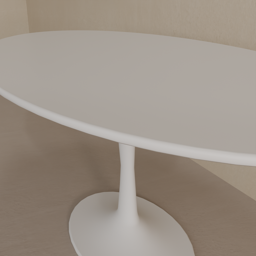 Mesa de Jantar Saarinen Oval 160 x 90 cm Tampo Branco Tx Base Branca