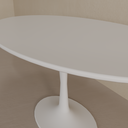 Mesa de Jantar Saarinen Oval 160 x 90 cm Tampo Branco Tx Base Branca