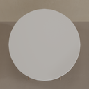 Mesa de Jantar Eiffel Redonda 140cm Tampo Branco Tx Base Amadeirado