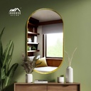 Espelho Decorativo Urban Oblongo Aço Dourado 60x40 cm