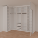 Closet Quarto Casal com Porta Branco Tx (Sudoeste / Bias Fortes - Apt 03 04)