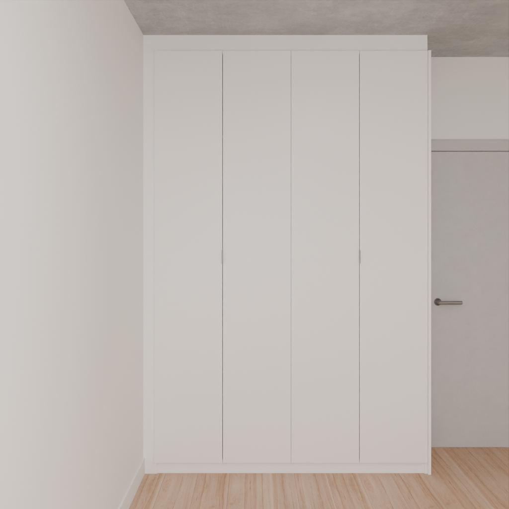 Armário Quarto Solteiro Porta de Giro Branco Tx (Sudoeste / Bias Fortes - Apt 03 04)