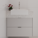 Armário de Banheiro Gaveteiro Cinza Cobalto (Sudoeste / Bias Fortes - Apt 03 04 / Suite)