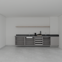 Armário Cozinha Inferior Cinza Cobalto (Sudoeste / Vale do Sereno – Apt 01 04 05 06 09 10)