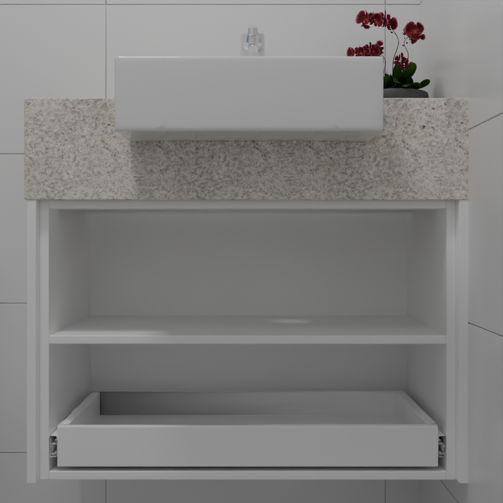 Armário Banheiro Gaveteiro Branco Tx (Sudoeste / Vale do Sereno – Apt 01 04 05 06 09 10)