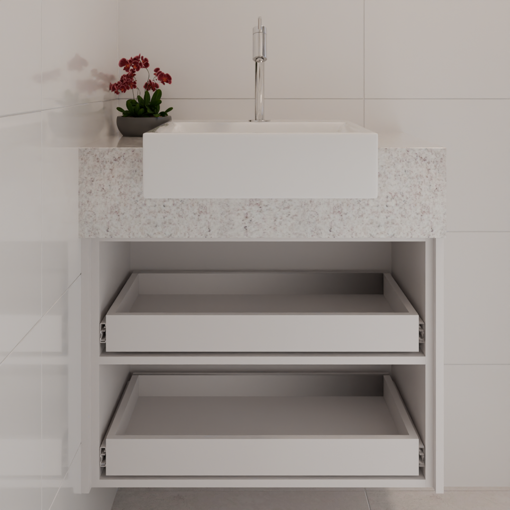 Armário Banheiro Suite Gaveteiro Cinza Cobalto (Sudoeste / Vale do Sereno – Apt 02 03 07 08)