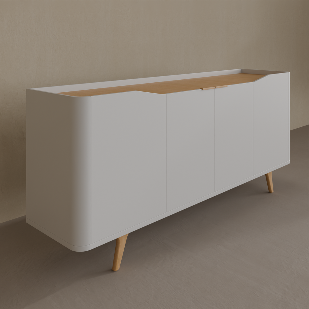 Buffet ARC 1,8m Off White e Amadeirado (Sudoeste)