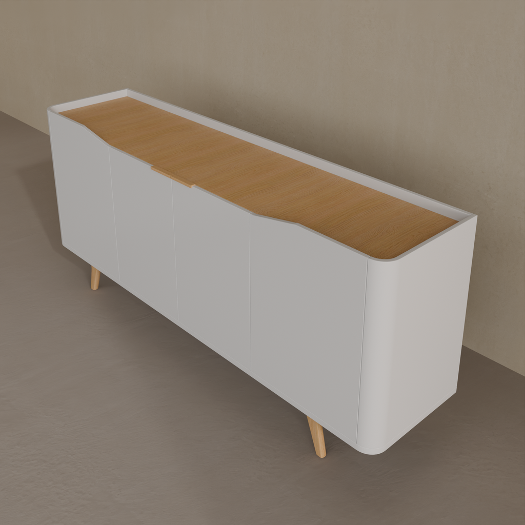 Buffet ARC 1,8m Off White e Amadeirado (Sudoeste)