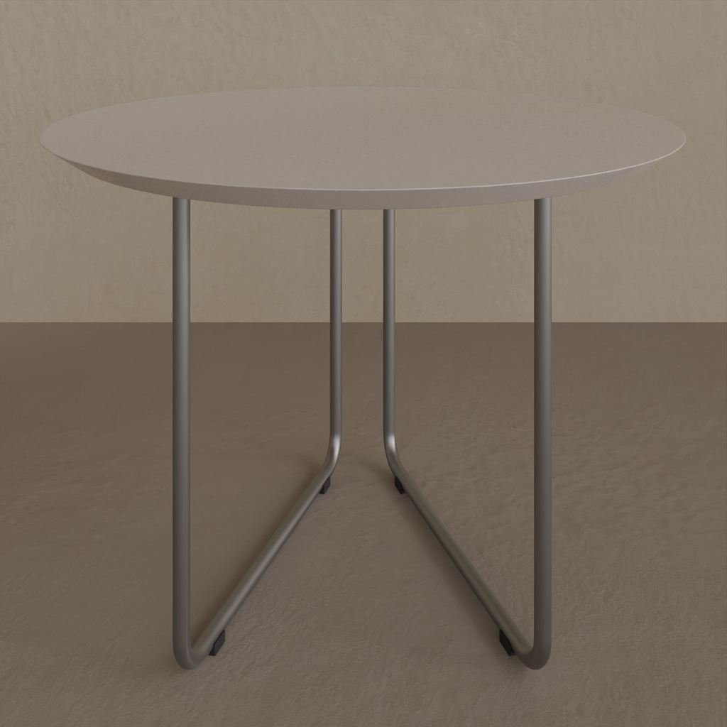 Mesa Lateral Off White com pés de metal (Sudoeste)