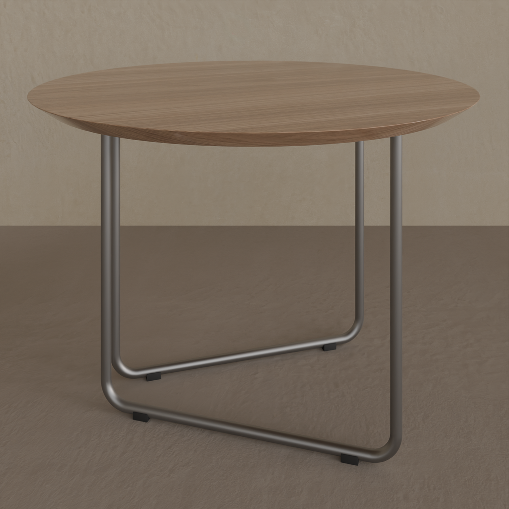 Mesa Lateral Louro Freijó com pés de metal (Sudoeste)