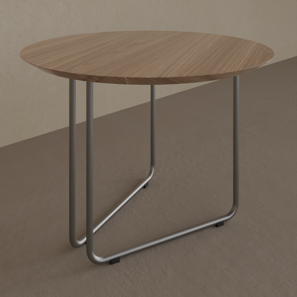 Mesa Lateral Louro Freijó com pés de metal (Sudoeste)