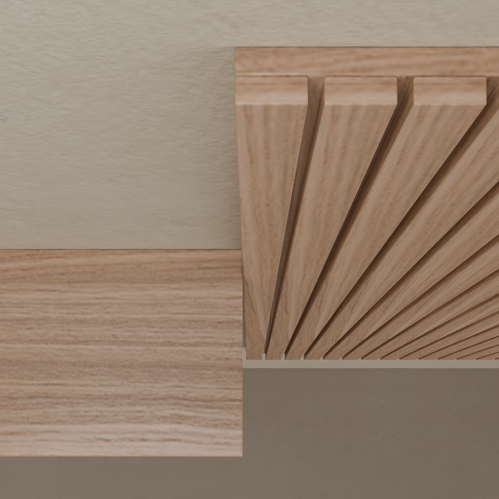 Painel de Parede 0,90m x 1,73m (LxA) com Prateleira 0,30m x 1,73m (PxL) Louro Freijo