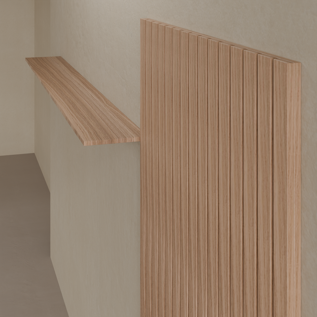 Painel de Parede 0,90m x 1,73m (LxA) com Prateleira 0,30m x 1,73m (PxL) Louro Freijo