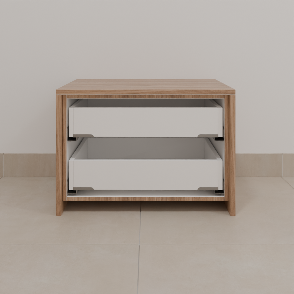 Mesa de Cabeceira Suíte Master Freijó; Puxador Chanfro Usinado 45° Suíte Master Tipo 1 Tipo 2 Tipo 5