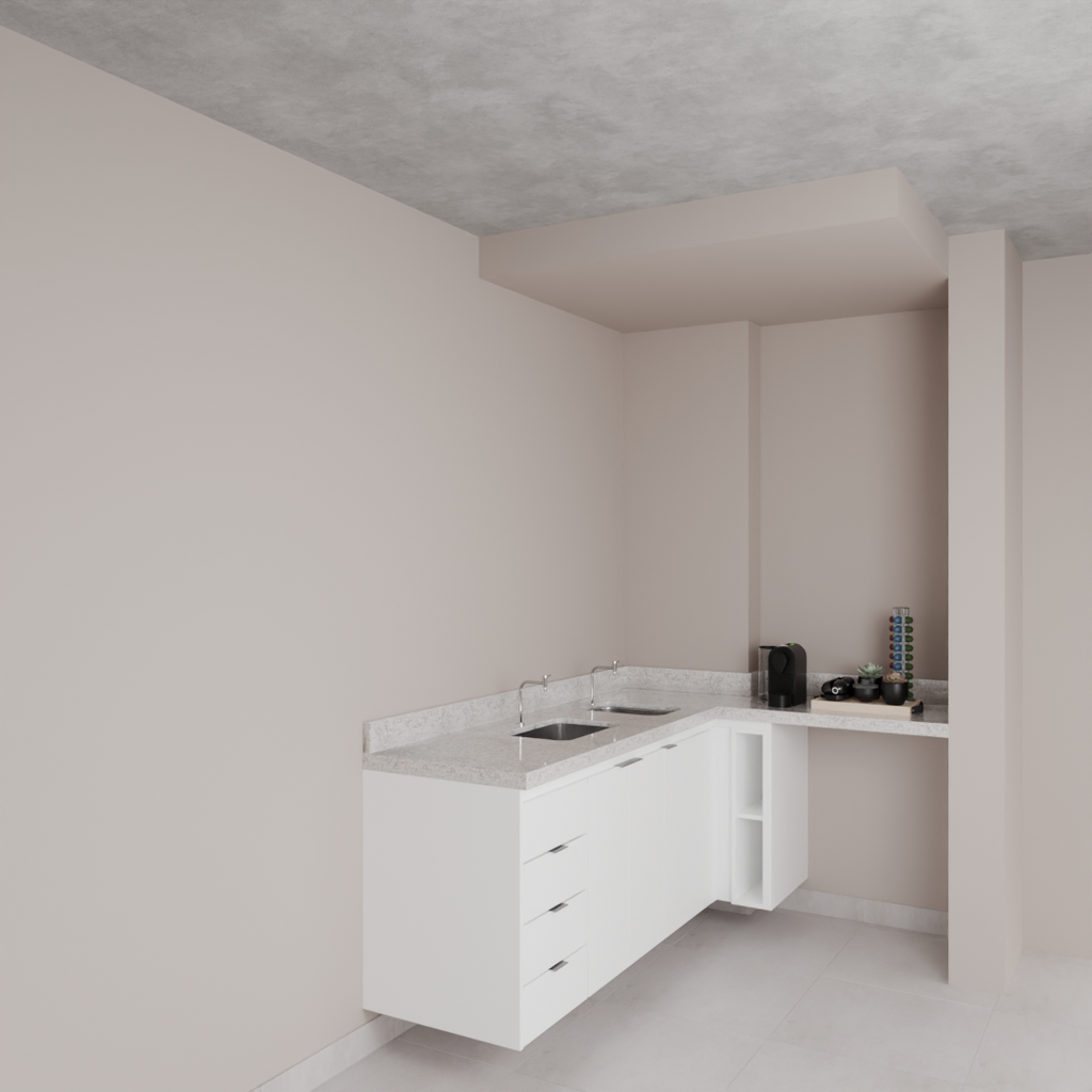 Armário Cozinha Inferior Branco Tx com Nicho (Sudoeste / Bias Fortes - Apt 09)