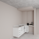 Armário Cozinha Inferior Branco Tx com Nicho (Sudoeste / Bias Fortes - Apt 09)