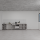 Armário Cozinha Inferior Cinza Cobalto (Sudoeste / Bias Fortes - Apt 01 02 05 06)