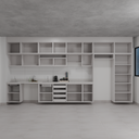 Armário Cozinha Completo Cinza Cobalto (Sudoeste / Bias Fortes – Apt 01 02 05 06)