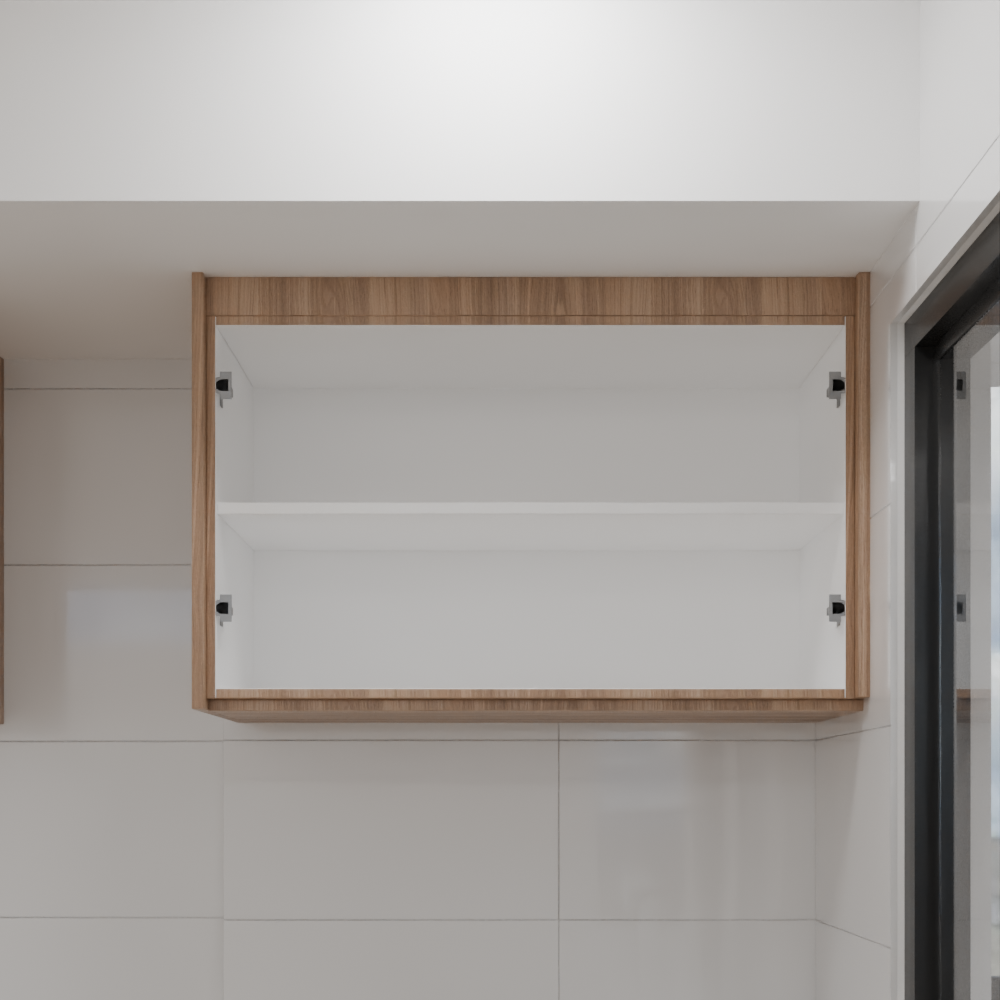 Armário Área de Serviço  de Giro Freijó Aberrto; Puxador Porta Passante Cozinha Tipo 1 Tipo 2 Tipo 5