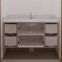 Armário Banho Inferior de Giro Beton; Puxador Slim Prata Banho  Tipo 1