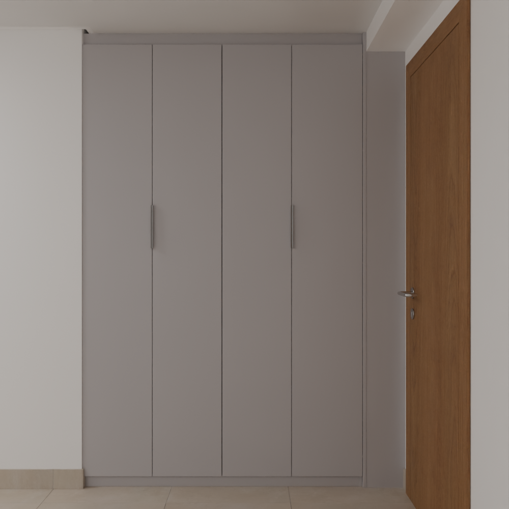 Armário Circulação Roupeiro Beton; Puxador Slim Prata Circulação Tipo 1 Tipo 5 