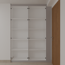 Armário Circulação Roupeiro Beton; Puxador Slim Prata Circulação Tipo 1 Tipo 5 