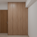 Closet Suíte 2 de Giro Freijó; Puxador Slim Prata Suíte 02 Tipo 1