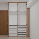 Closet Suíte 2 de Giro Freijó; Puxador Slim Prata Suíte 02 Tipo 1